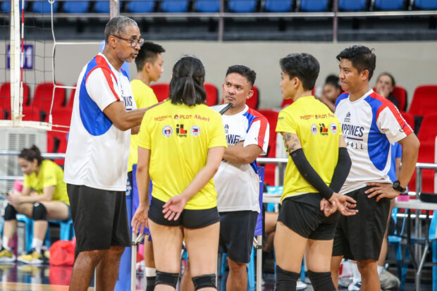 Philippine women's volleyball team during training ahead of the SEA Games 2023. –MARLO CUETO/INQUIRER.net