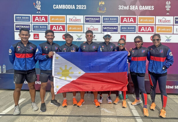 Philippines' relay teams in the Obstacle Challenge Race in the 32nd SEA Games. -PSC PHOTO