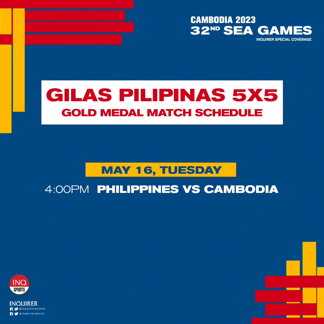 GILAS PILIPINAS SEA GAMES 2023 BASKETBALL 5x5 FINALS SCHEDULE