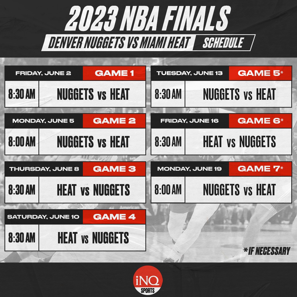 nba finals schedule 2023