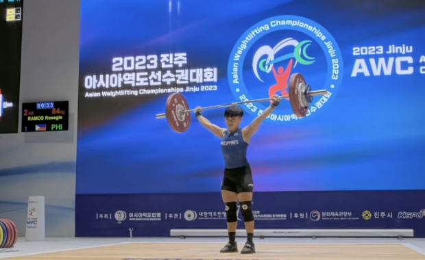 Rosegie Ramos' gold clinching lift in the Asian Weightlifting Championships.
