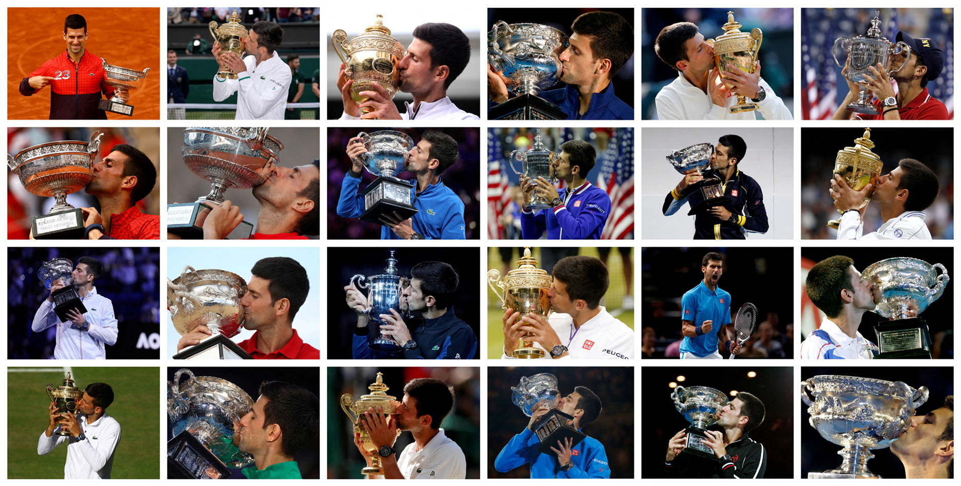 Novak Djokovic Grand Slam trohpy