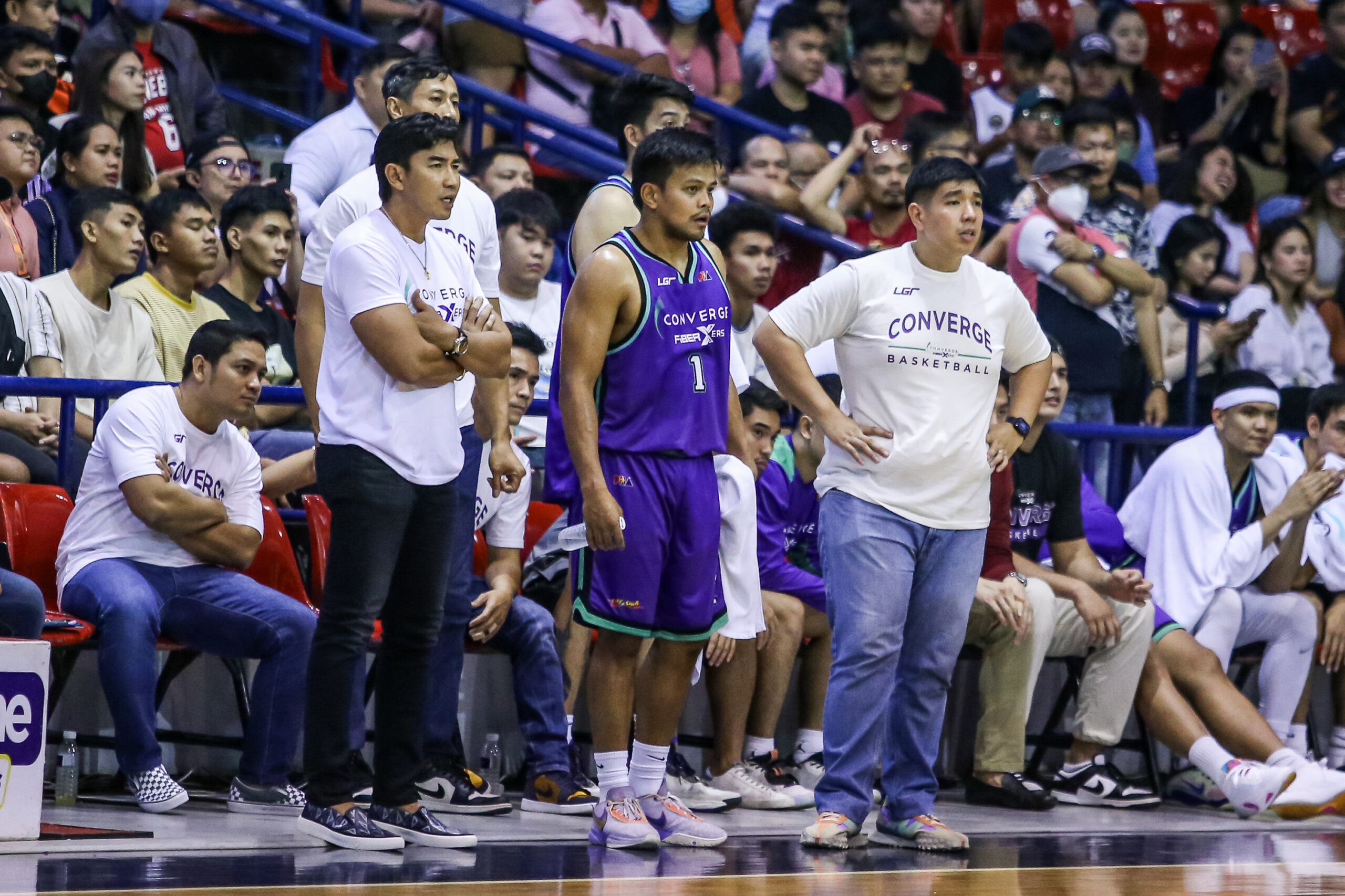 Assistant coach McJour Luib suits up for Converge in PBA On Tour