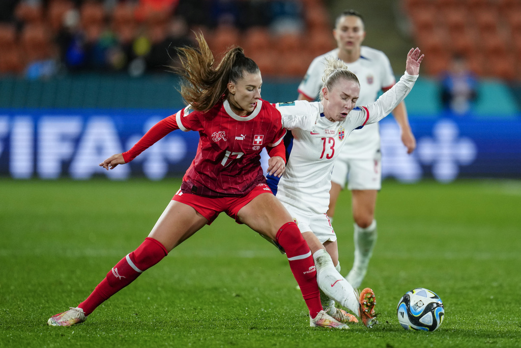 Switzerland's Seraina Piubel Norway's Thea Bjelde Fifa Women's World Cup