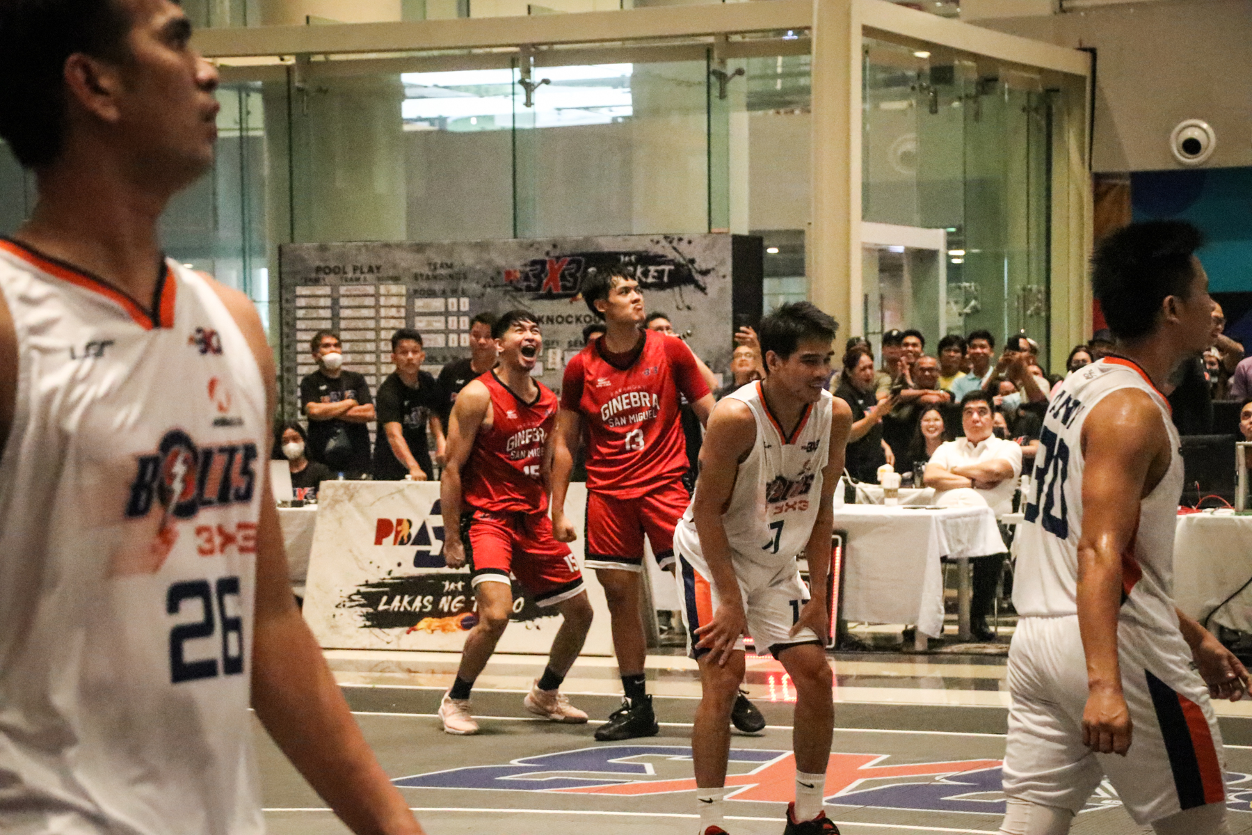 Barangay Ginebra Gin Kings vs Meralco Bolts in the PBA 3x3 3rd conference second leg. –PBA IMAGES