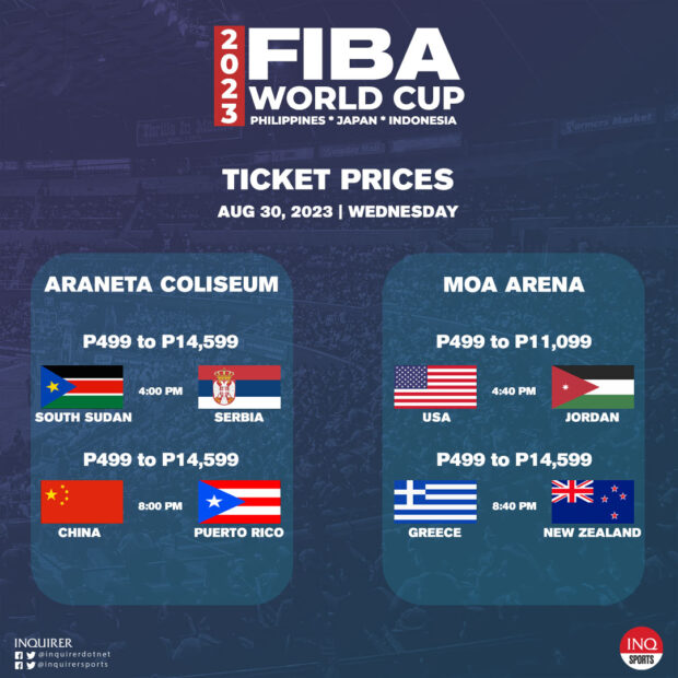 Fiba world cup ticket august 30 manila