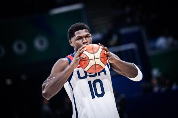 Team USA's Anthony Edwards in the Fiba World Cup.