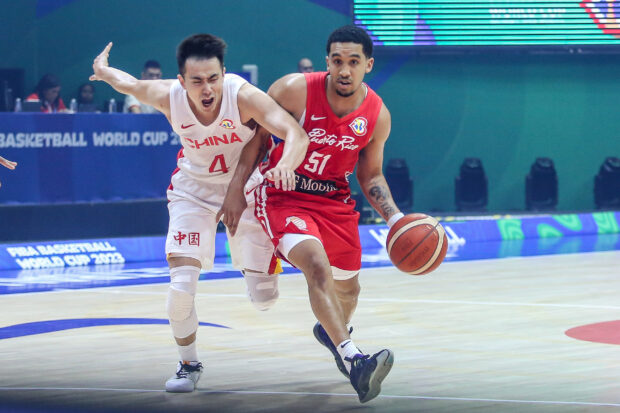Puerto Rico's Tremont Waters in their game against China in the Fiba World Cup.