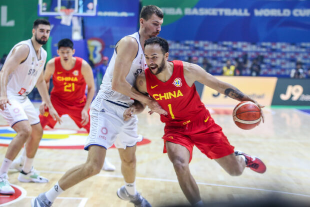 China's Kyle Anderson in the Fiba World Cup game against Serbia.