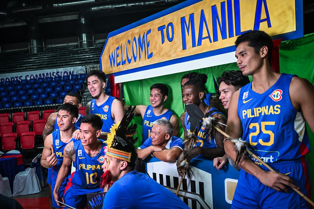 Gilas Pilipinas team ahead of the Fiba World Cup in Manila.