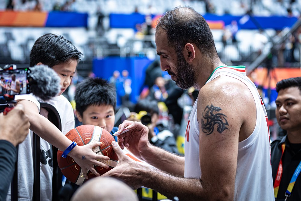 Iran's Hamed Haddadi after his final game in the Fiba World Cup