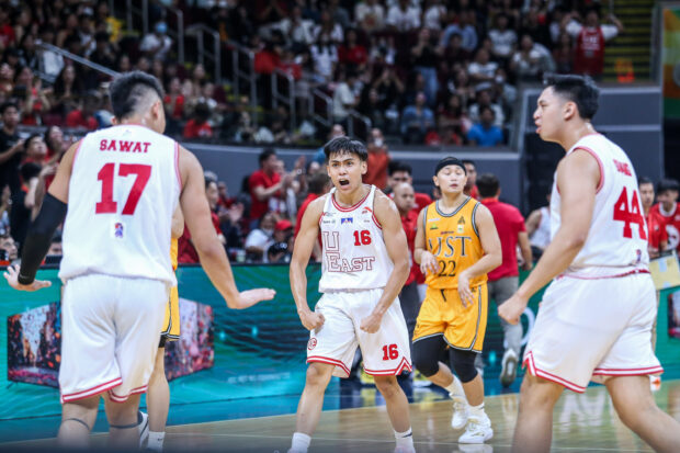 UE Red Warriors' Rey Remogat in the UAAP Season 86 men's basketball game