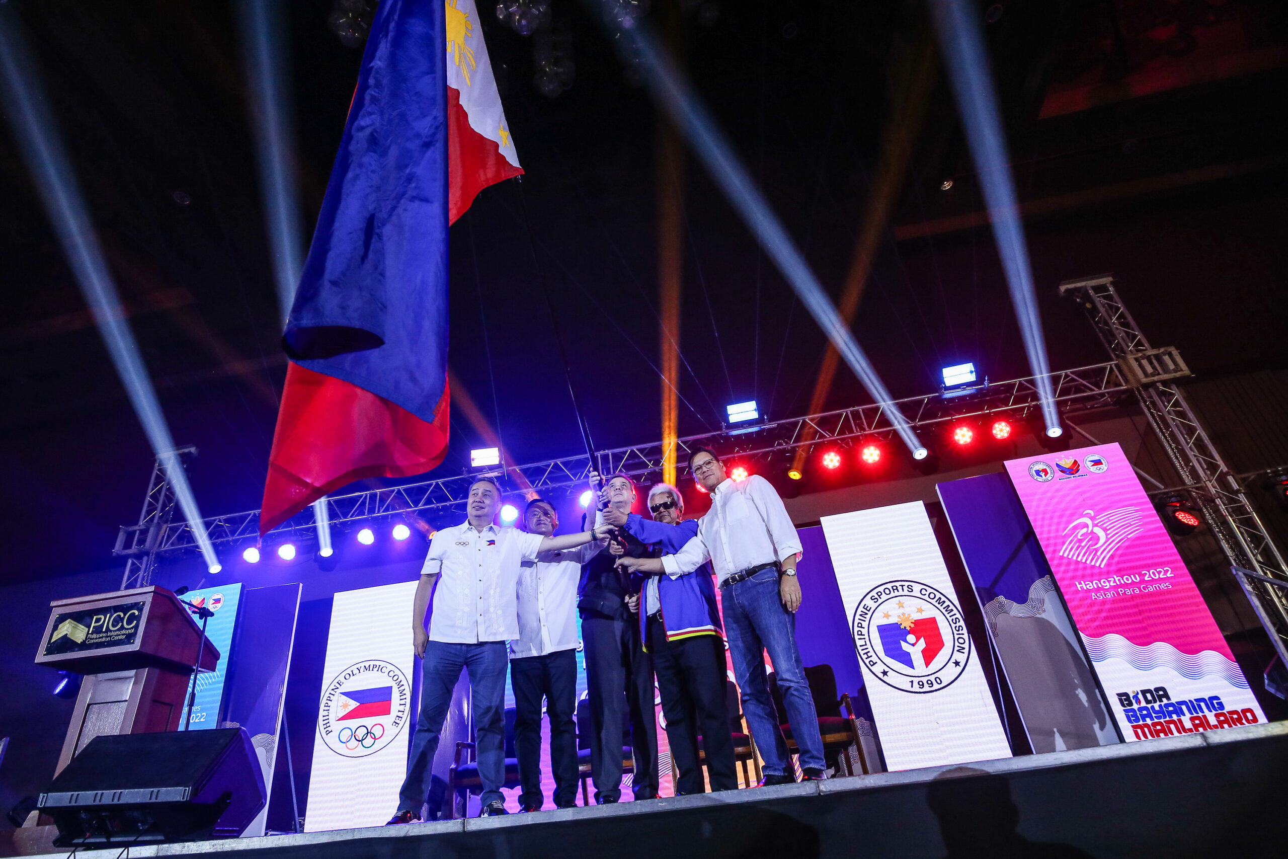 Philippine sports executives during the Asian Games sendoff on Monday at PICC