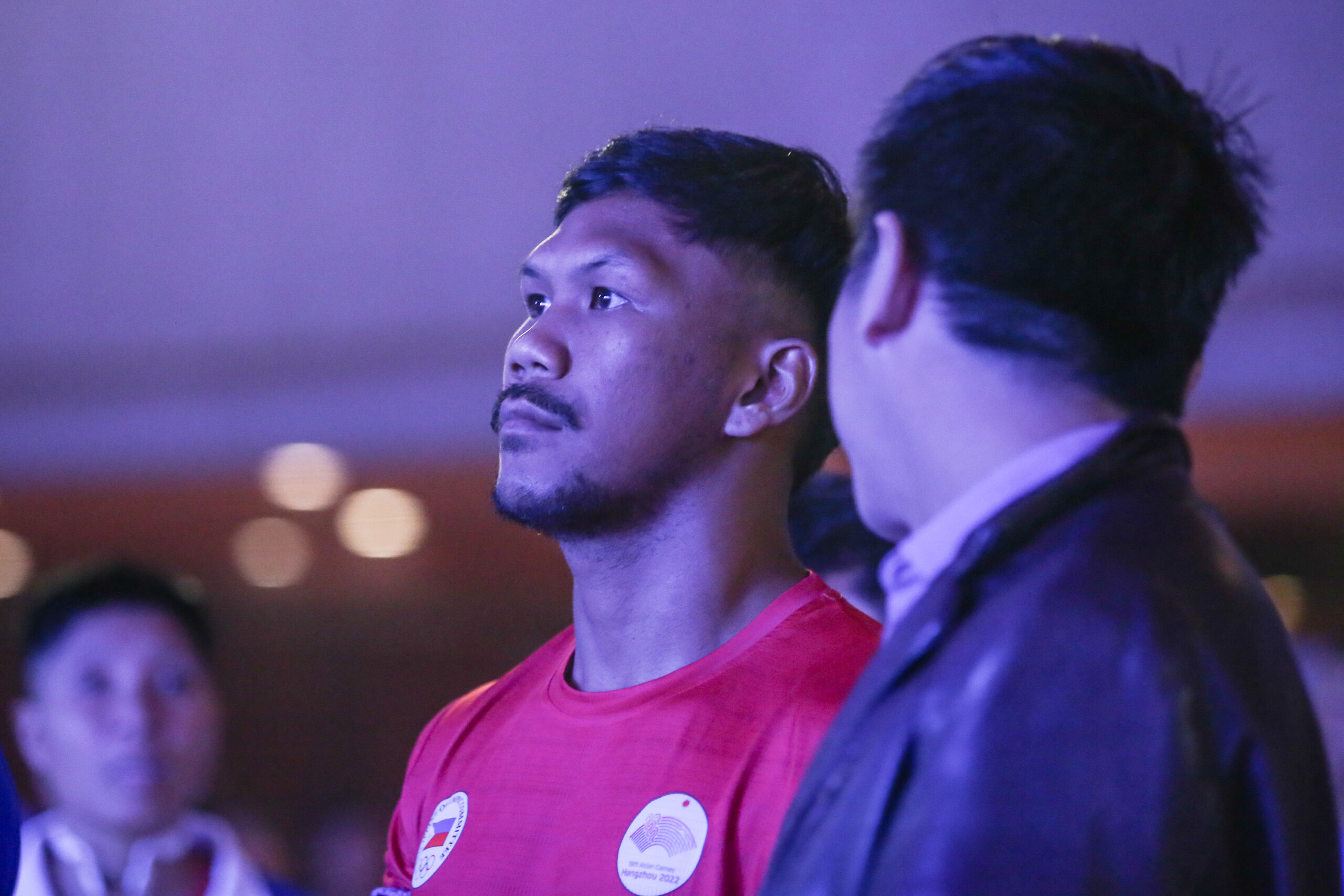 Filipino boxer Eumir Marcial during the 2023 Asian Games send off ceremony
