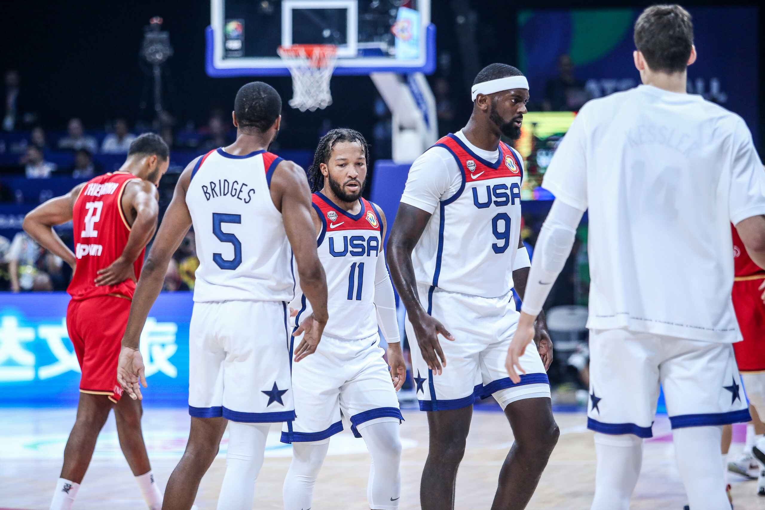 Team USA in the Fiba World Cup semifinals game against Germany.