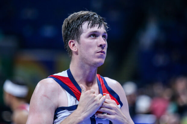 Team USA's Austin Reaves reacts after the Americans lose their semifinals match to Germany.
