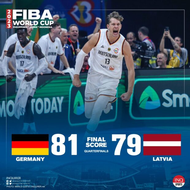 Final Score: Germany vs Italy in Fiba World Cup quarterfinals.