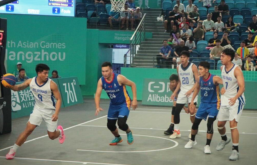 Gilas Pilipinas vs Mongola in the Asian Games 3x3 basketball. -SBP PHOTO