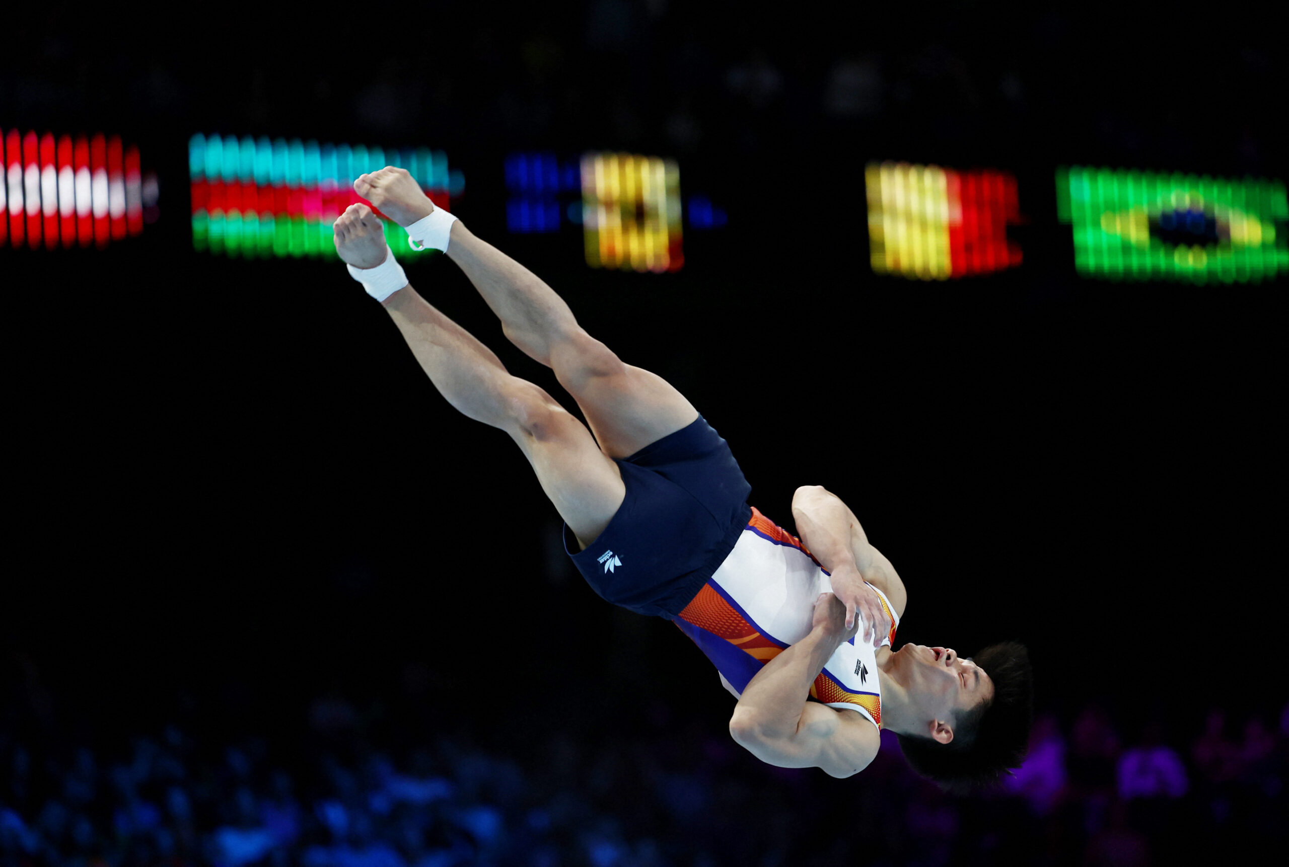 Philippines' Carlos Edriel Yulo in action on the floor during the men's apparatus finals