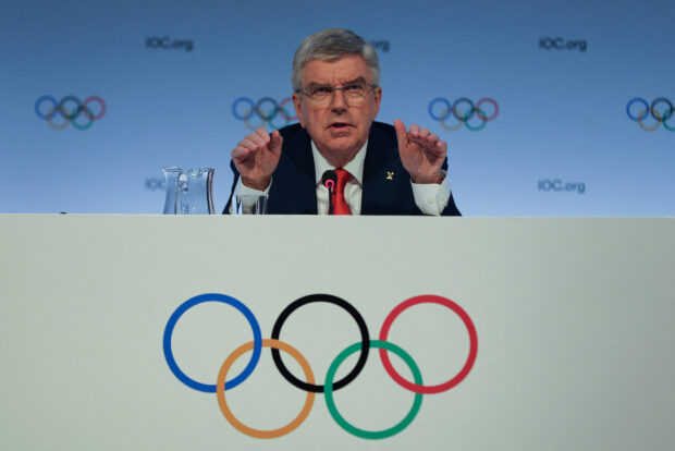 International Olympic Committee (IOC) President Thomas Bach gestures as he speaks during a news conference, ahead of the 141st IOC Session, in Mumbai, India, October 13, 2023. 