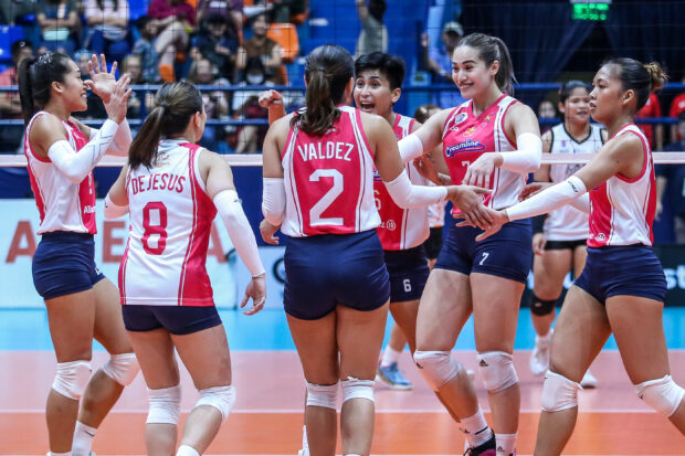 Michele Gumabao and the Creamline Cool Smashers in the PVL All-Flipino Conference
