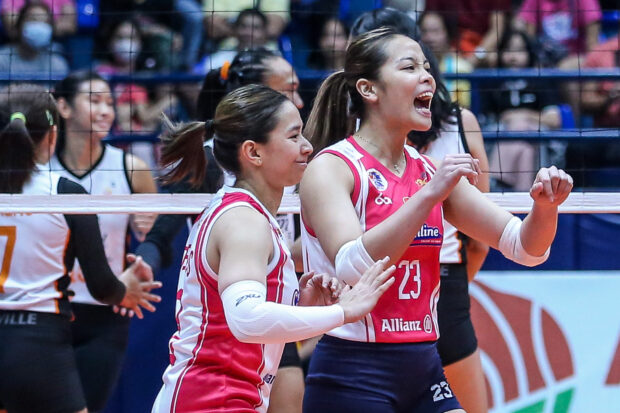Jema Galanza and the Creamline Cool Smashers in the PVL. 