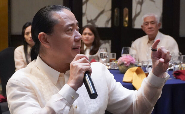 Alfrancis Chua stresses a point during the press conference. —AUGUST DELA CRUZ