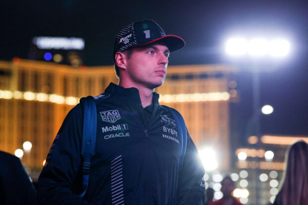 Max Verstappen of the Netherlands and Oracle Red Bull Racing walks in the Paddock during previews ahead of the F1 Grand Prix of Las Vegas at Las Vegas Strip Circuit on November 15, 2023 in Las Vegas, Nevada.