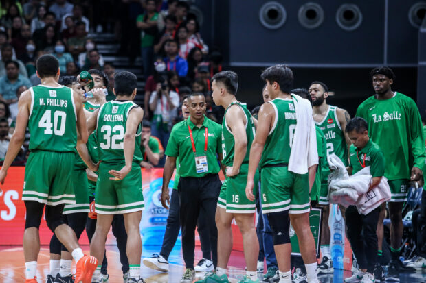 La Salle Green Archers in Game 1 of the UAAP Season 86 men's basketball Finals.
