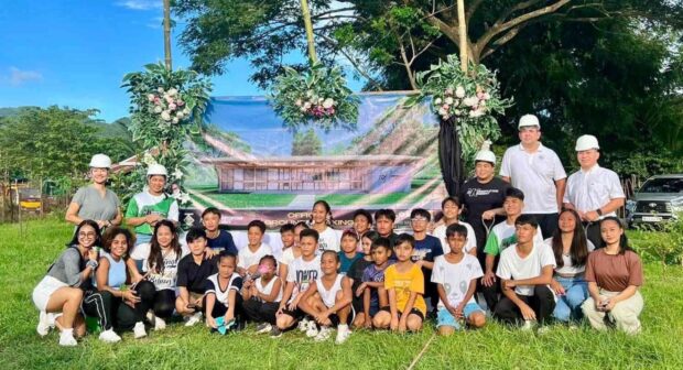 Young kids attend the ground-breaking ceremony for Hidilyn Diaz-Naranjo's newest weightlifting academy. CONTRIBUTED PHOTO