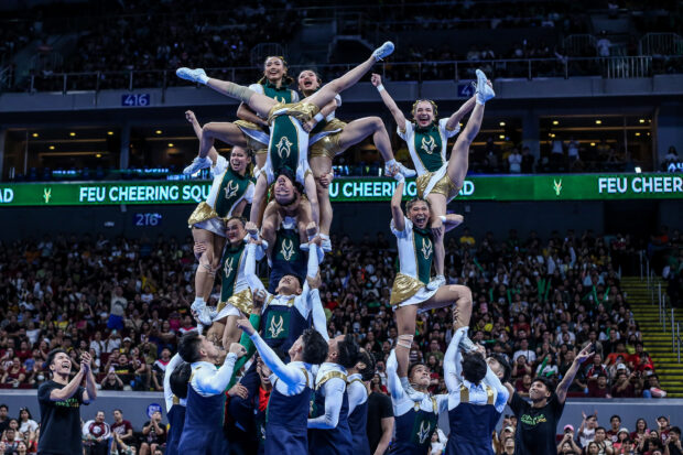 FEU Cheering Squad rules UAAP Cheerdance Competition 2023. –MARLO CUETO/INQUIRER.net