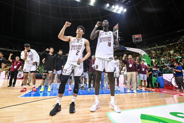 UP Fighting Maroons' graduating players CJ Cansino and Malick Diouf.