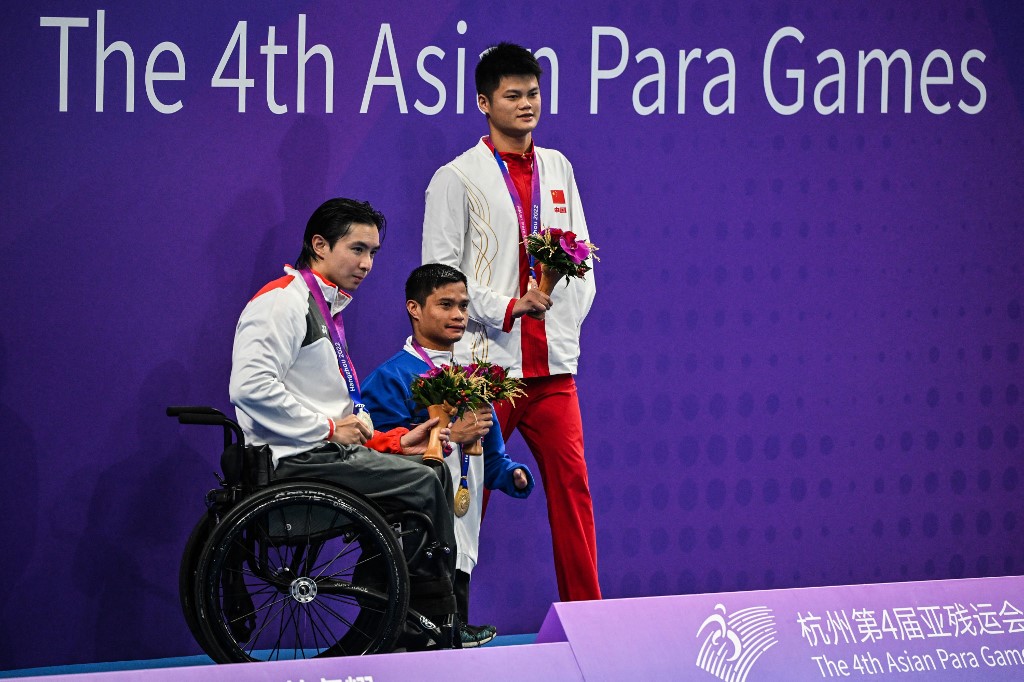 Philippines's gold medalist Ernie Gawilan Asia Para Games