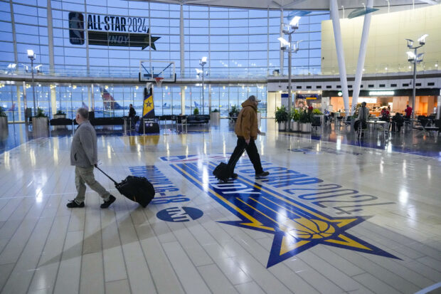 NBA All-Star Game Indianapolis airport basketball court