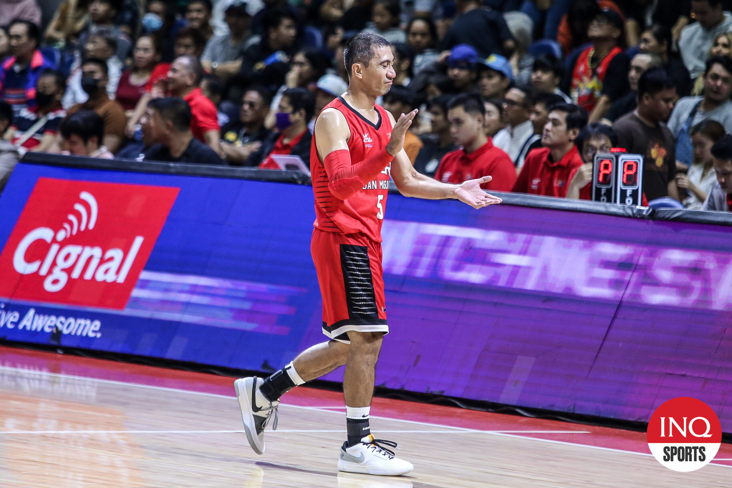 Barangay Ginebra Gin Kings' LA Tenorio during a PBA Commissioner's Cup game.