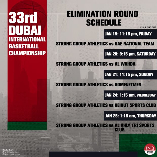 SCHEDULE Strong Group at Dubai International Championship