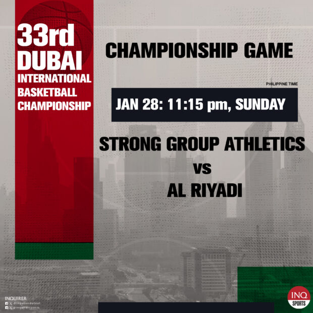 Strong Group finals schedule at Dubai International Basketball Championship