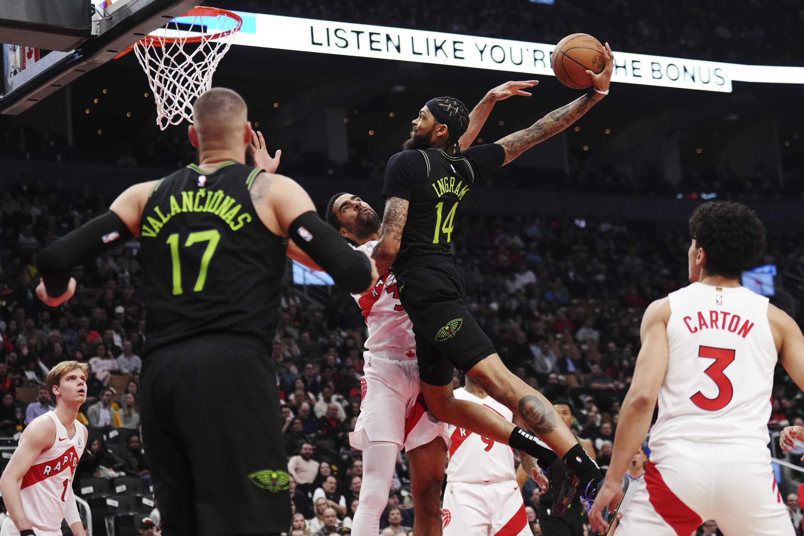 Brandon Ingram Pelicans beat Raptors NBA