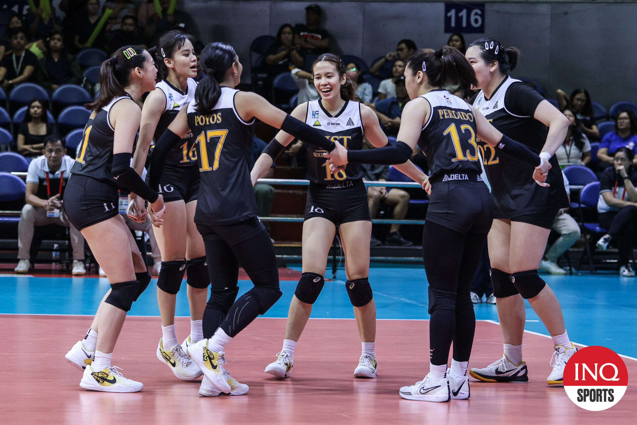 UST Tigresses, led by Angge Poyos, survives Ateneo's fight back in the UAAP Season 86 women's volleyball tournament. –MARLO CUETO/INQUIREr.bet
