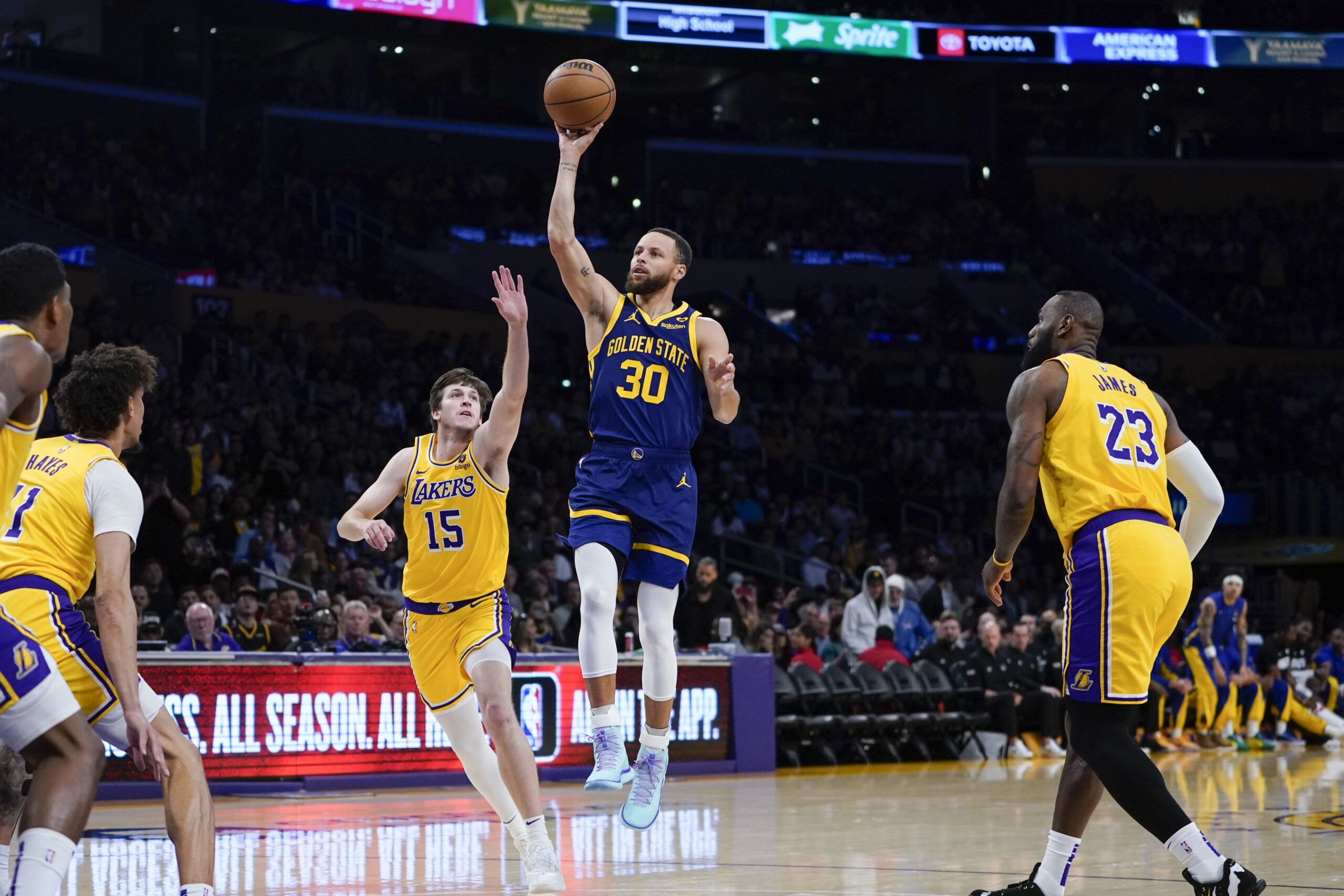 Steph Curry Warriors beat Lakers NBA