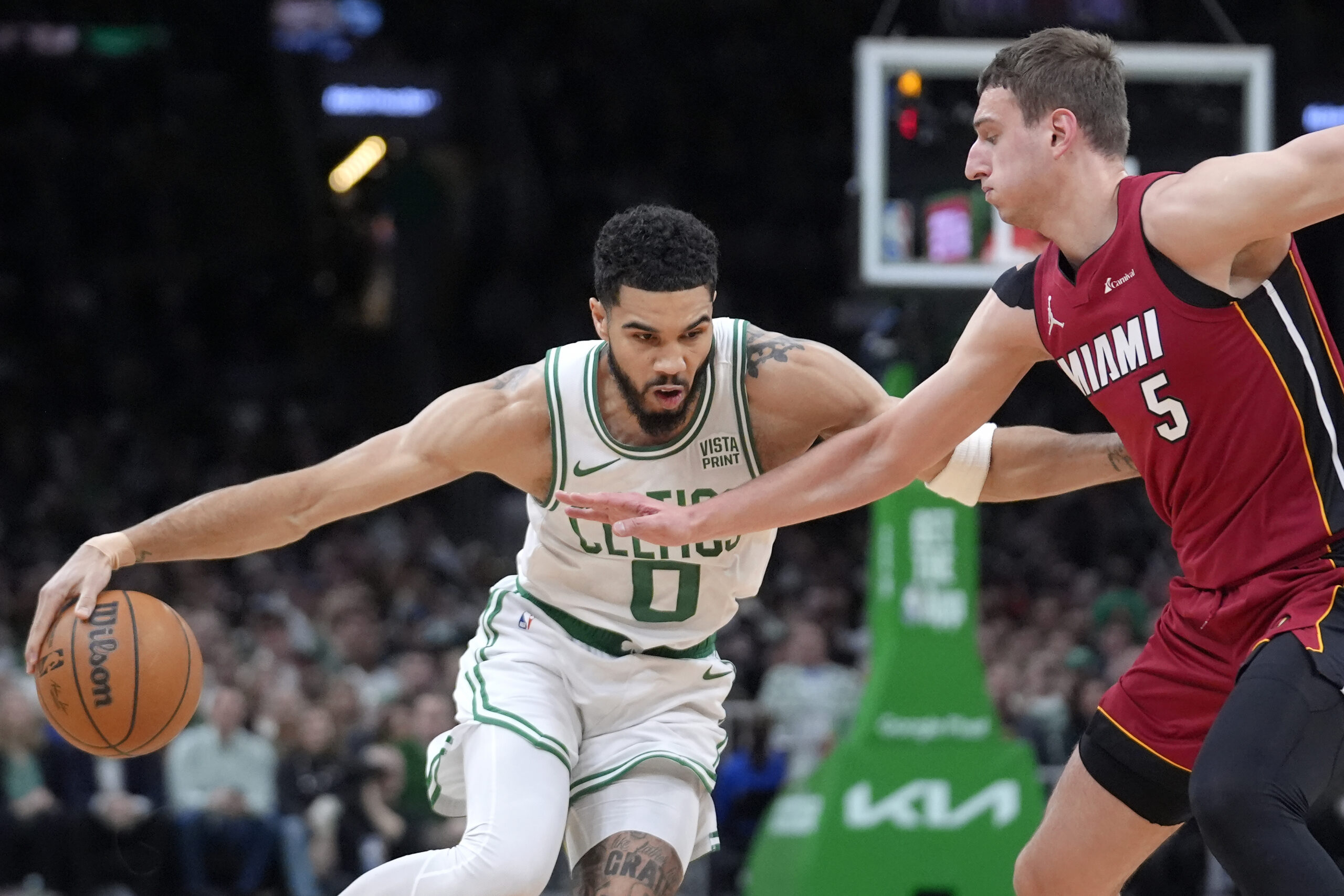 Jayson Tatum Celtics beat Heat Game 1 NBA playoffs