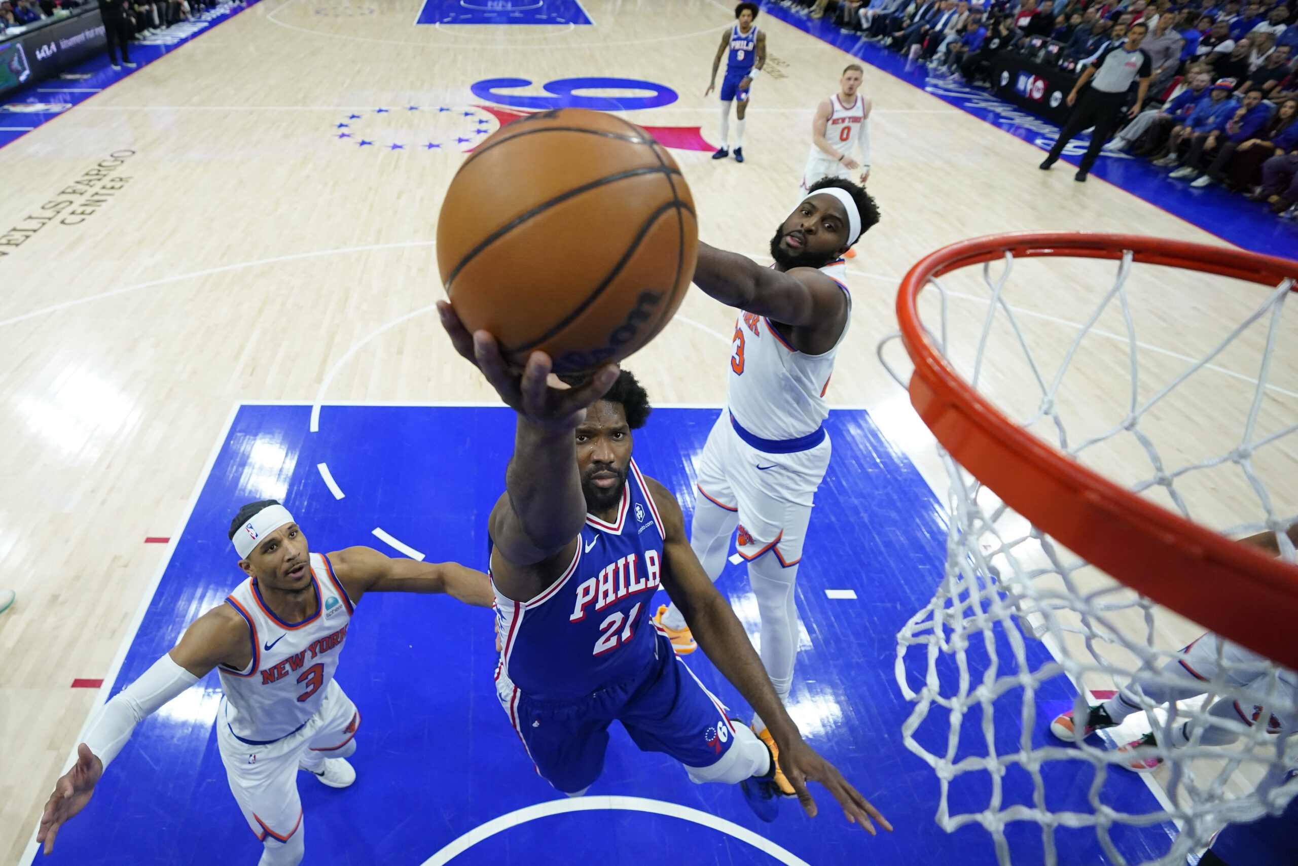 Philadelphia 76ers' Joel Embiid NBA Playoffs Knicks vs 76ers