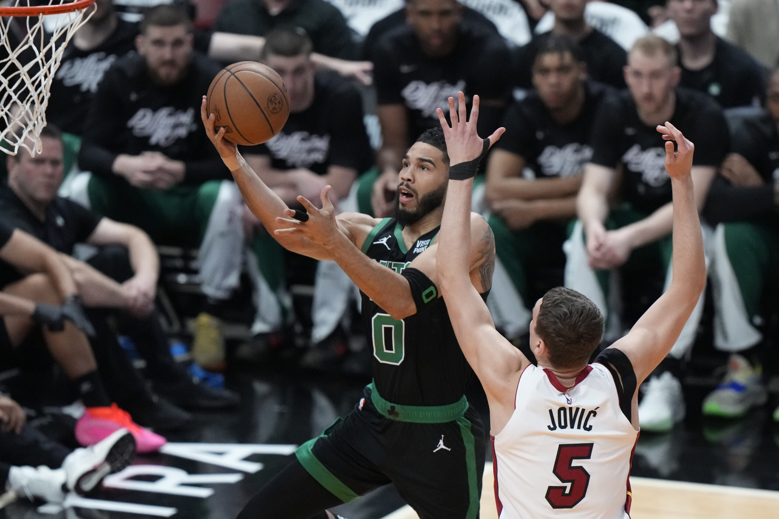 Jayson Tatum Celtics beat Heat Game 3 NBA playoffs