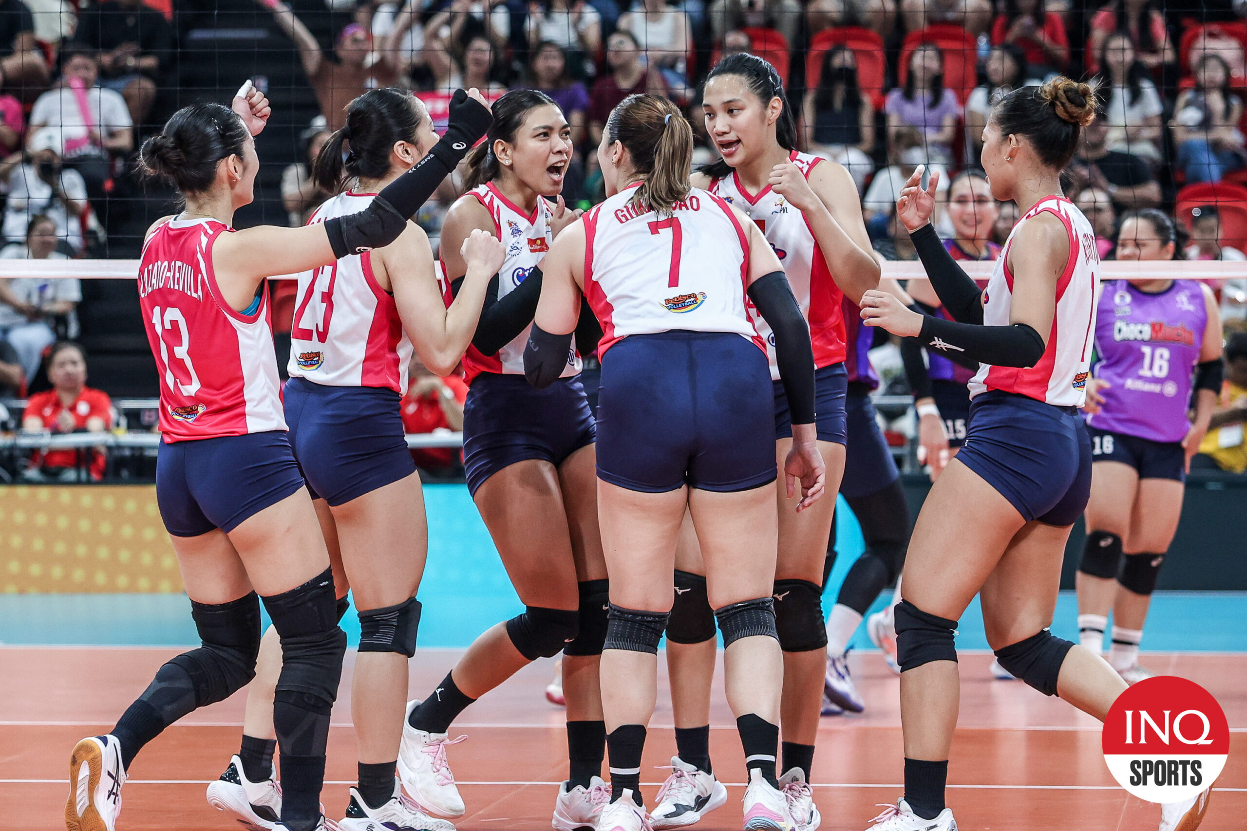 Creamline Cool Smashers during a PVL All-Filipino Conference semifinals game against Choco Mucho Flying Titans