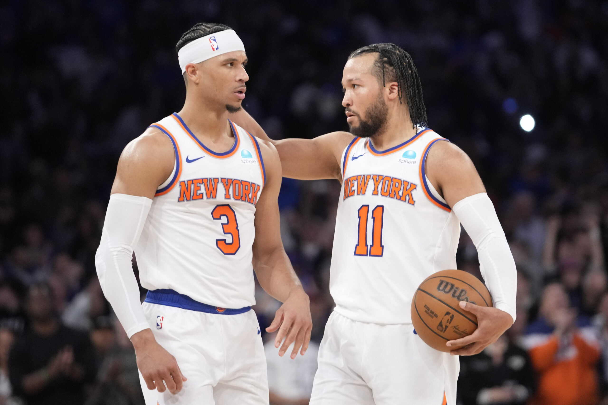 New York Knicks guards Jalen Brunson NBA Josh Hart NBA Playoffs
