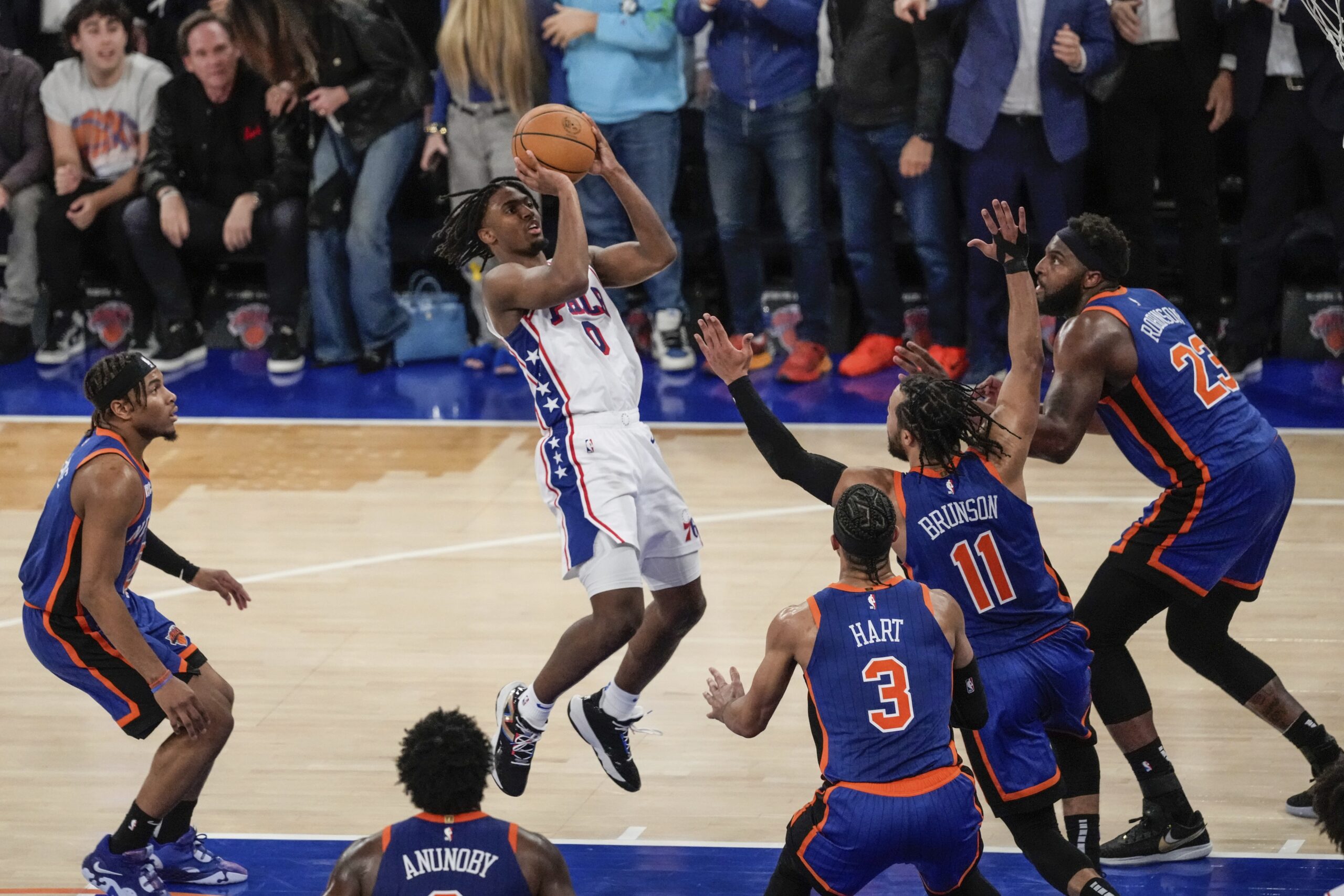 Philadelphia 76ers' Tyrese Maxey NBA 76ers vs Knicks NBA playoffs