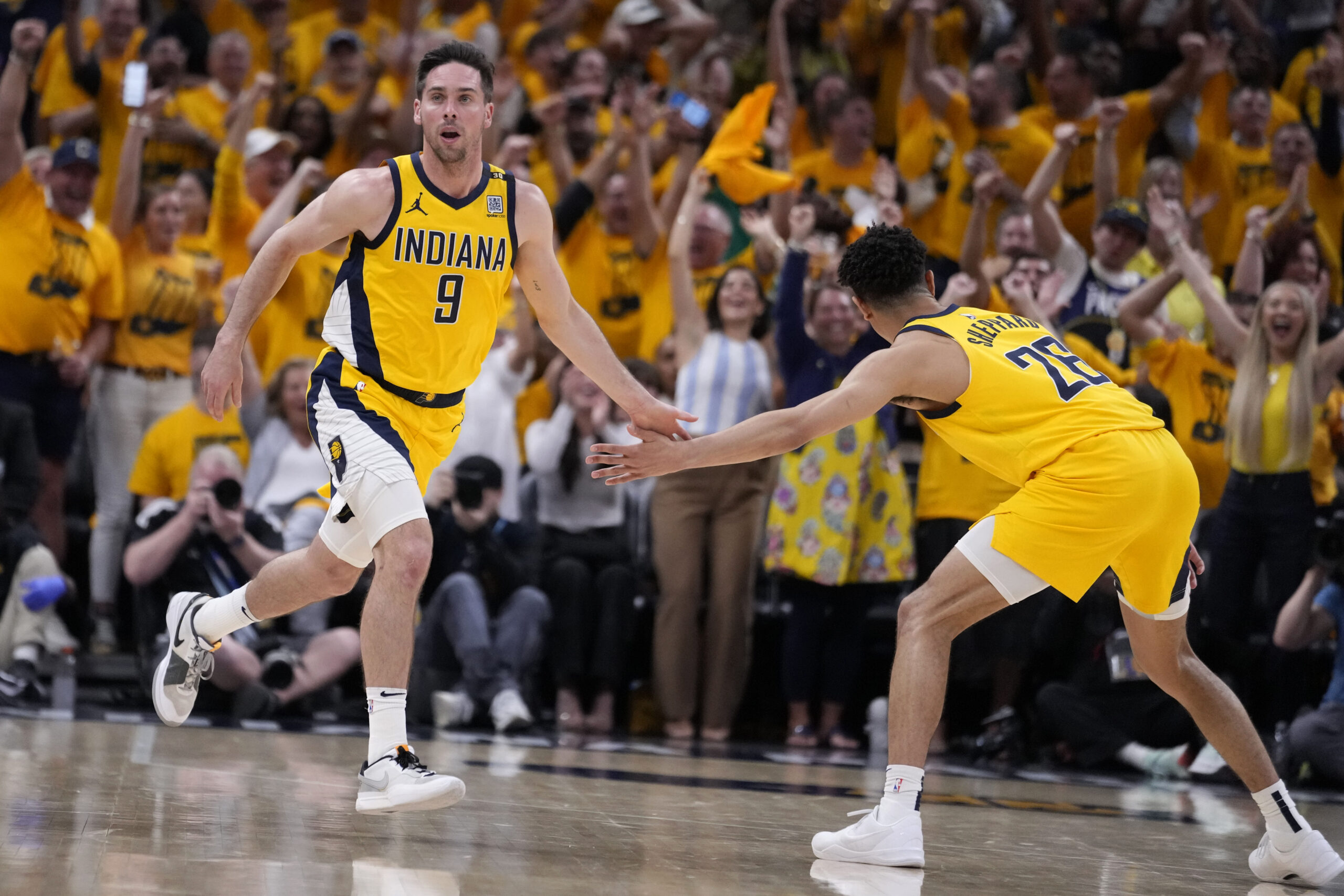 Indiana Pacers guard T.J. McConnell  NBA playoffs Pacers vs Bucks