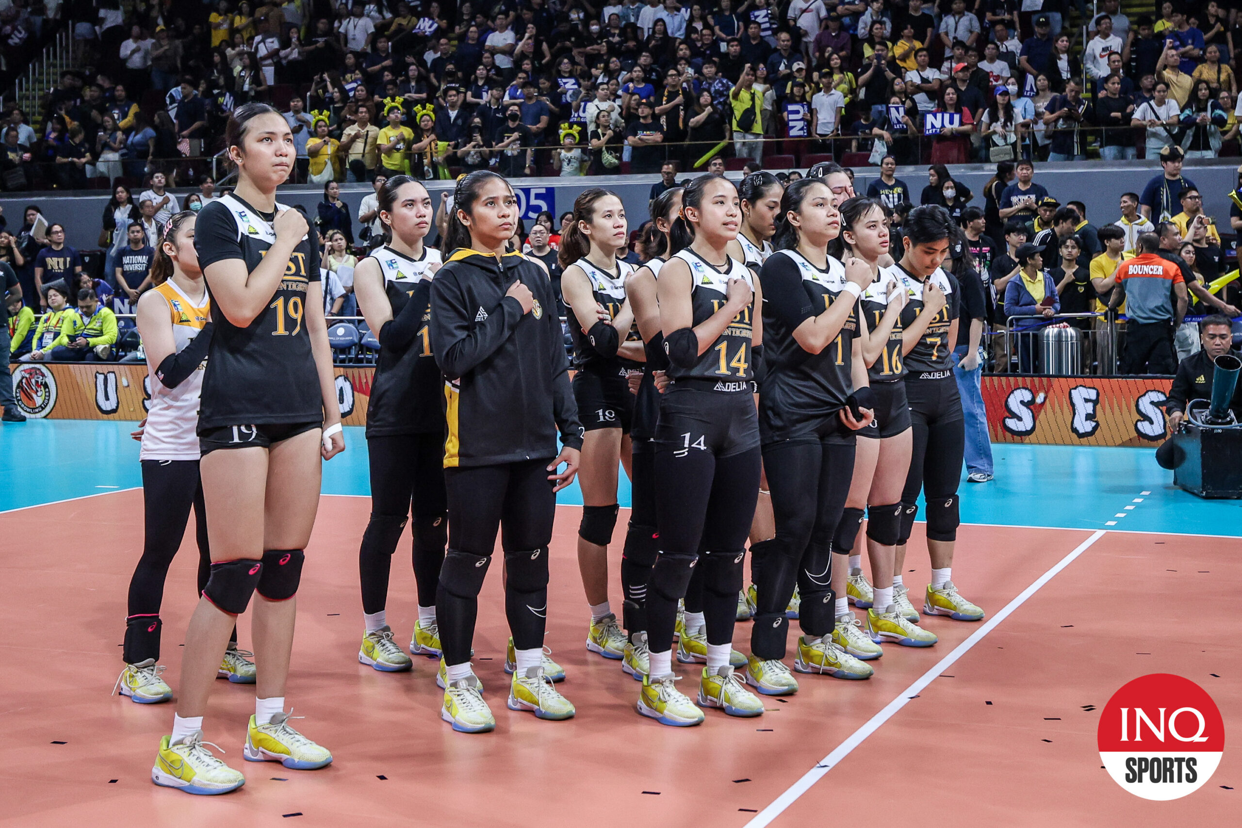 UST Tigresses after losing the UAAP Season 86 women's volleyball Final series to NU Lady Bulldogs.