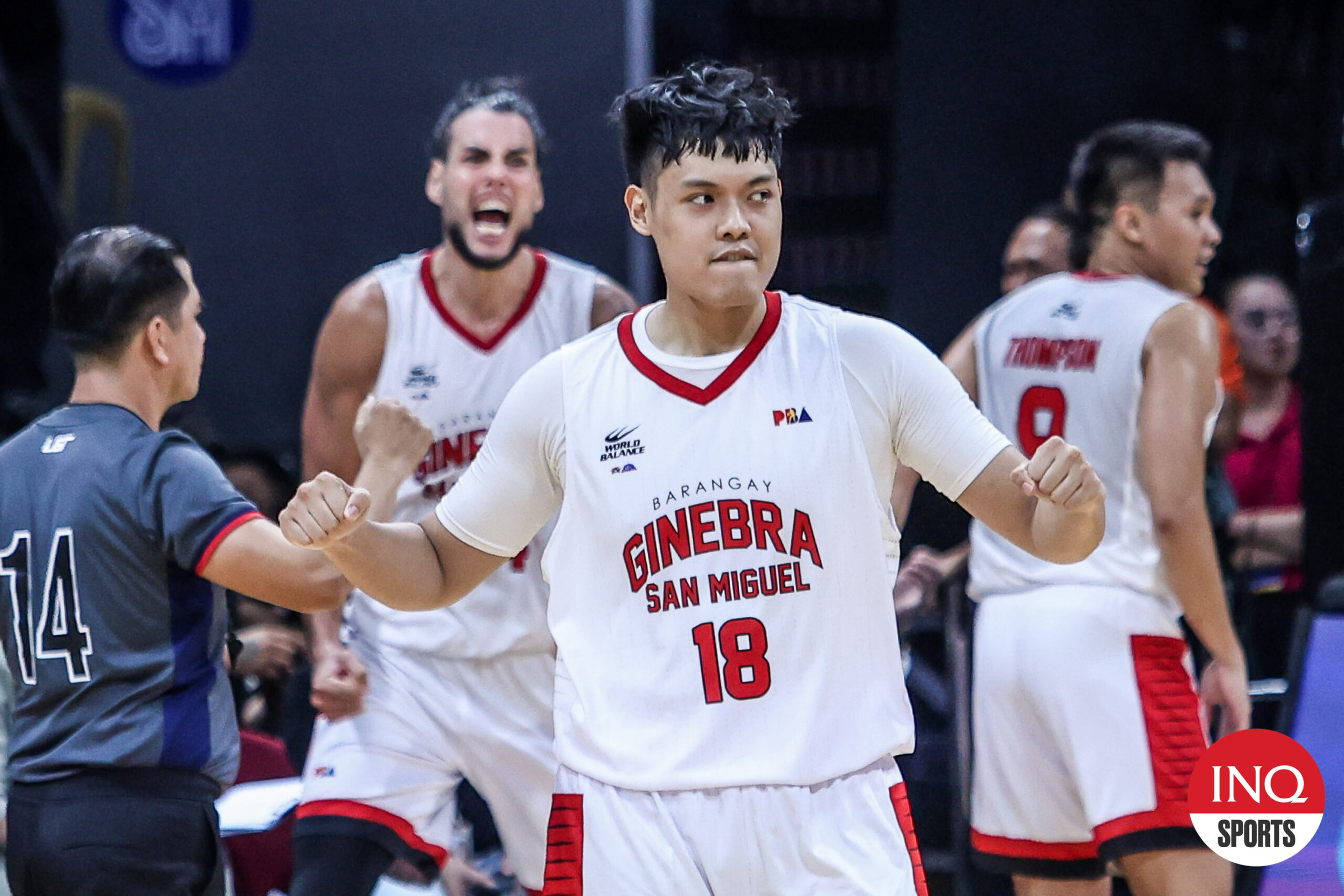 Barangay Ginebra Gin Kings' Ralph Cu during a PBA Philippine Cup semifinals game against Meralco Bolts