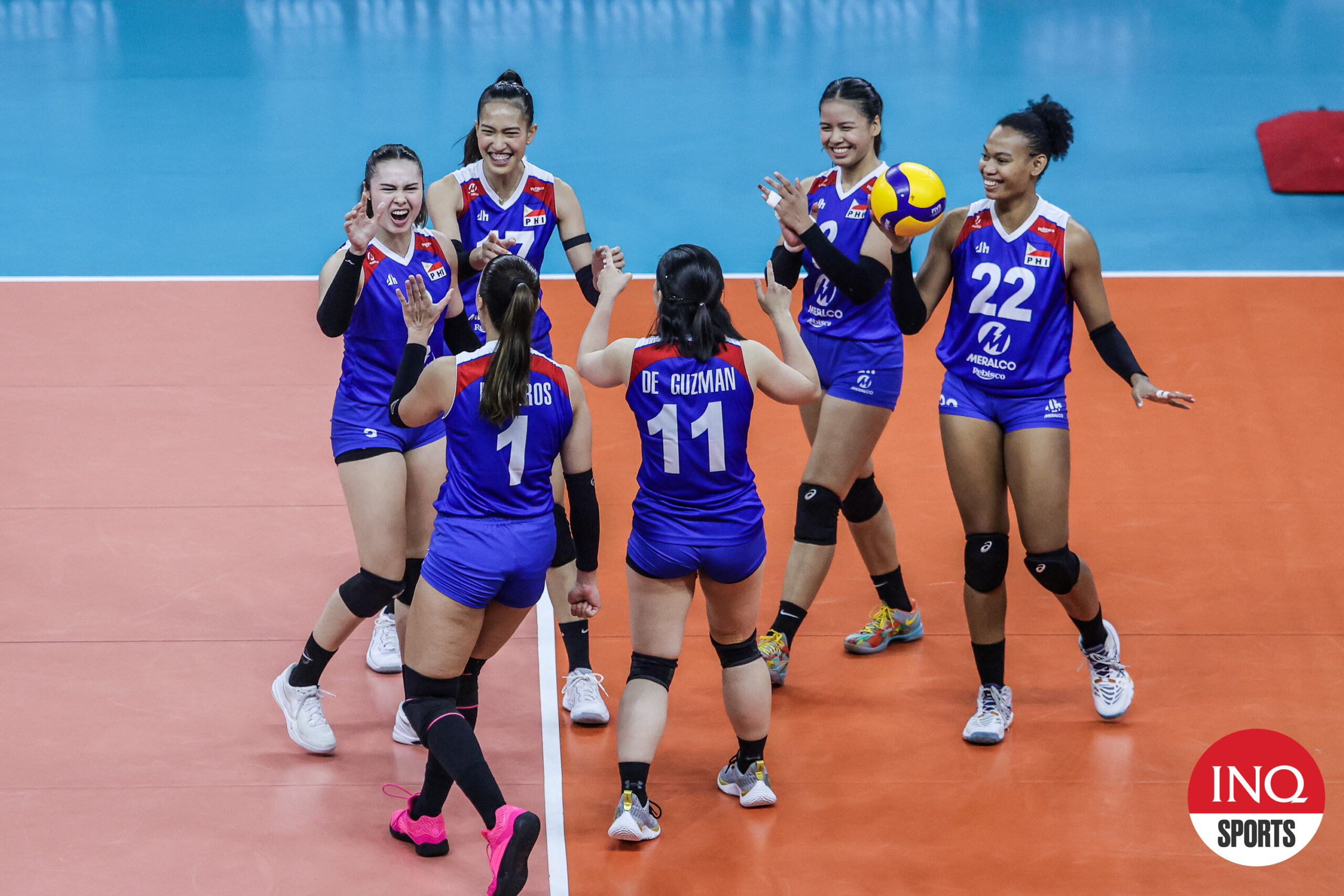 Alas Pilipinas celebrates a point against Chinese Taipei in the AVC Challenge Cup 2024